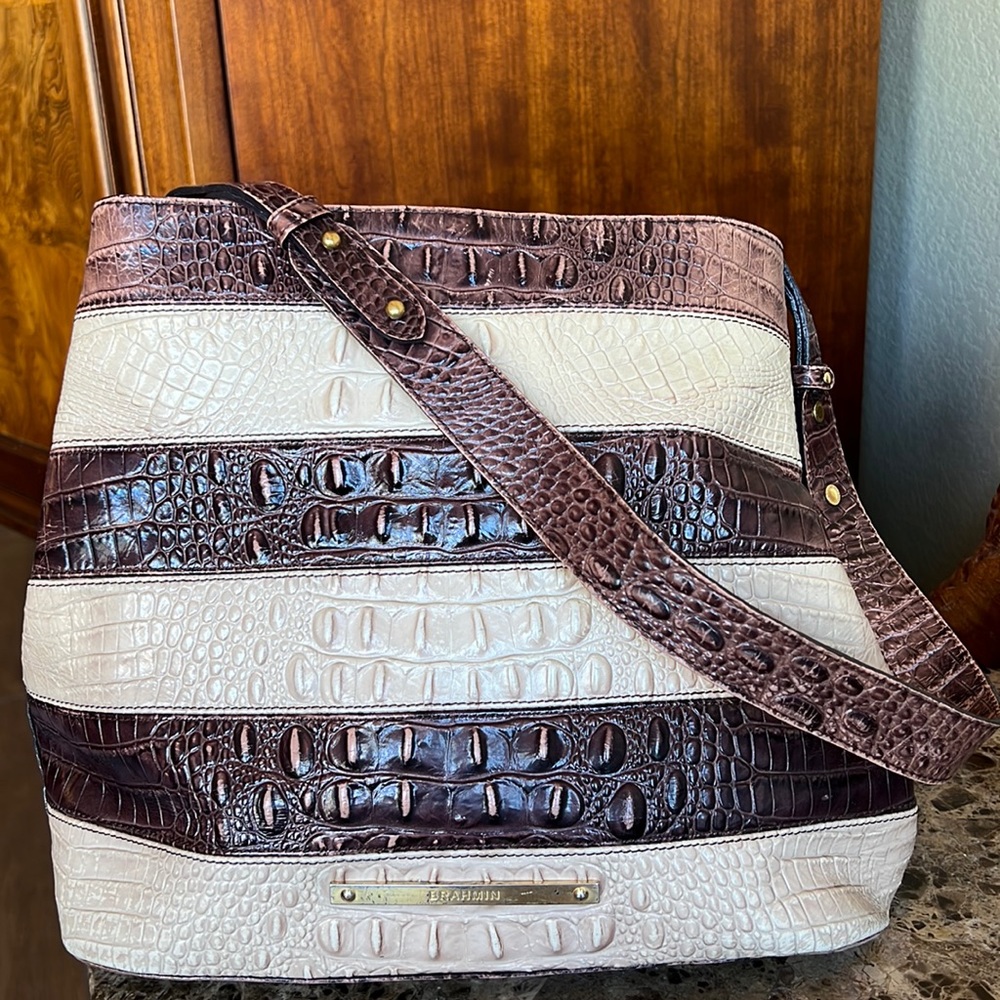 Brahmin Leather two tone shoulder bag